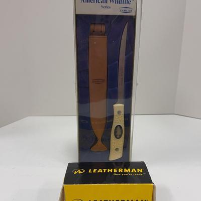 Leatherman Wave Stainless Leather Sheath | Camillus American Wildlife Series Knife