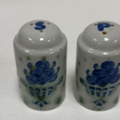 M. A. Hadley Pottery Folk Art Salt & Pepper Shakers