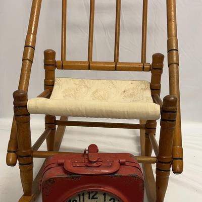 Vintage – Inspired All Time Clock, Red | Childs Rocking Chair 