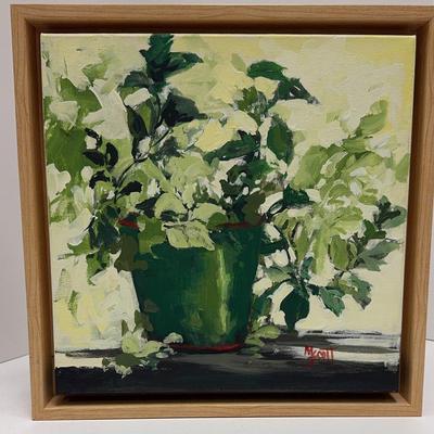 “Mosquito Trapper” 12x12 Acrylic Painting On Framed Canvas | Artist Mary Scott