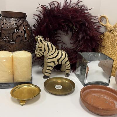 Lanterns | Feather Wreath | Vintage Stuffed Zebra | Candles