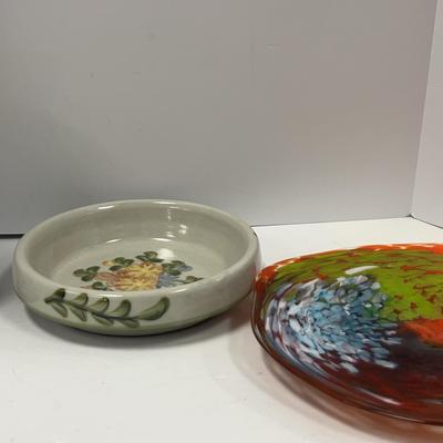 Hand Blown Glass Plate | Louisville Stoneware | Stoneware Vase