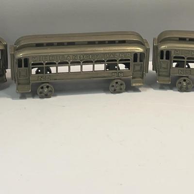 Antique cast iron toy train car, possibly from the Michigan Central Railroad, 