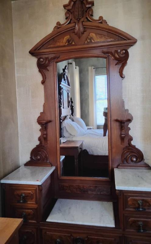 Cw176v marble wood dressing table