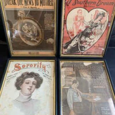 Cw209 original sheet music framed