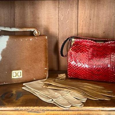 Cw158 vintage women s handbags and gloves