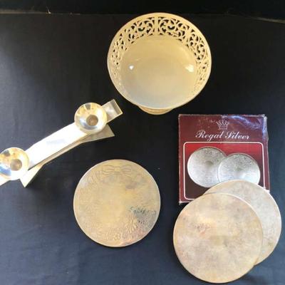 Cw165 candle holder trivets, lenox pedestal bowl