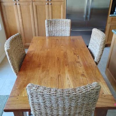 Cw155 medium tone wood dining set