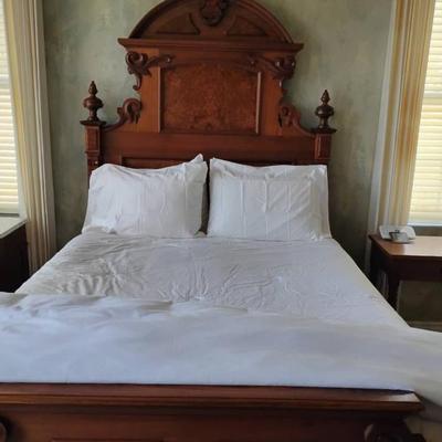 Cw116v solid vintage wooden bed set 1