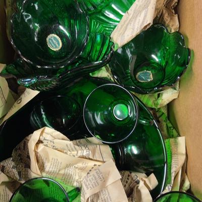 Forest Green Anchor Glass Pieces