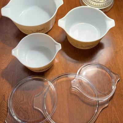 3 Set Pyrex Casserole Dishes & Lids