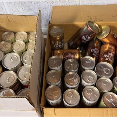 2 boxes Of Vintage Beer Cans