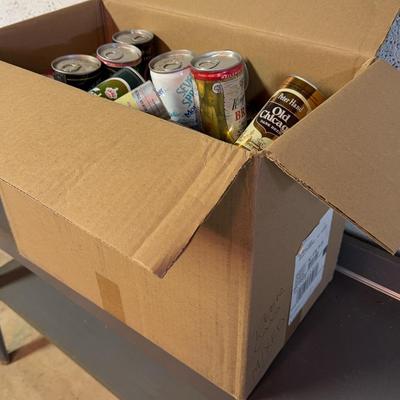 Box Of Vintage Beer Cans