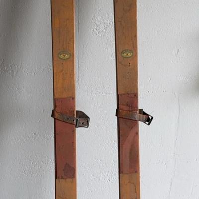Vintage Set Of Wooden Cross Country Skis