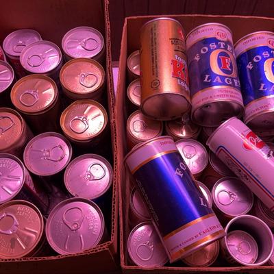 2 boxes Of Vintage Beer Cans
