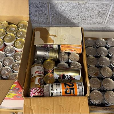 3 boxes Of Vintage Beer Cans