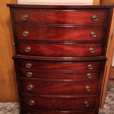 Mahogany Bow Frint Dresser