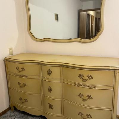 Gold Dresser & Mirror 