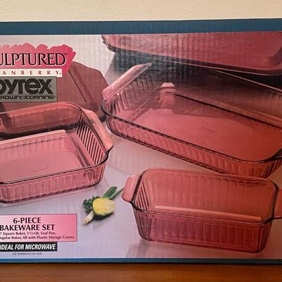 Cranberry Pyrex Set