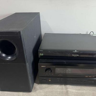 Bose Subwoofer, Blu-Ray, Panasonic, Blu-Ray, And Denon Receiver