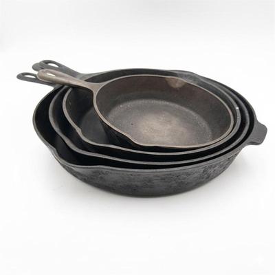 Vintage Cast Iron Skillet Lot (4 Pieces) Wagner Ware & Griswold
