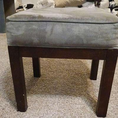 Light Gray Upholstered Stool