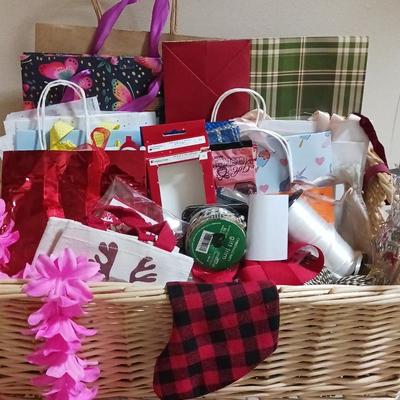 Holiday Gift Wrapping Basket
