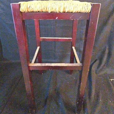 Wood and Wicker Stool 