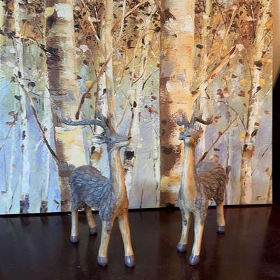 Wood Deer And Tree Art