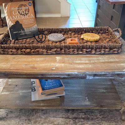 Rustic Coffee Table with Decor