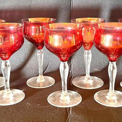 Virginia Ruby Red Lustre Champagne Glasses