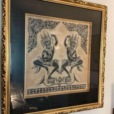 Charcoal Thailand Temple Rubbing 