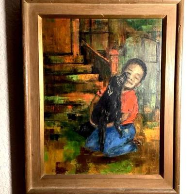 Boy And His Dog-Artist Elvie Ten Hoor 