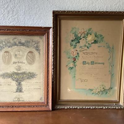 Antique Marriage Certificates 