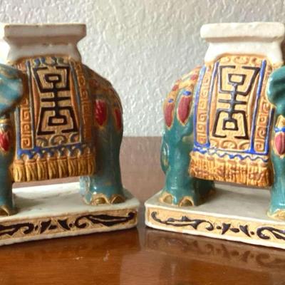 Elephant Book Ends - Mid Century 