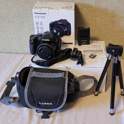 Panasonic Lumix FZ70 Digital Camera W/ Zoom Lens, Macro Lens, Charger, Case, Battery, Tripod, Etc