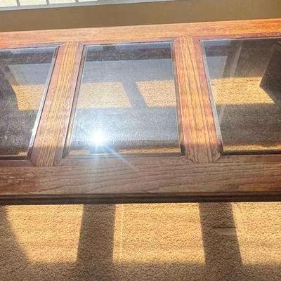 Glass And Wood Combo Coffee Table