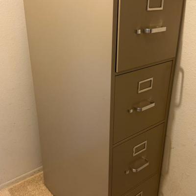 Tall Tan Metal 4 Drawer File Cabinet 