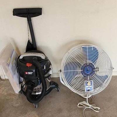 Porter Cable Wet/Dry Vac And 18" Patton High Velocity Fan