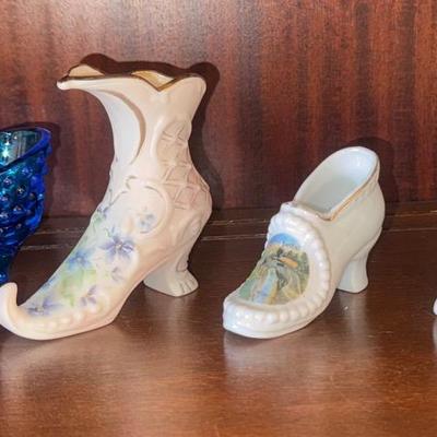 Vintage Glass Shoe Decor Collection (Occupied Japan, Fenton Glass And More)