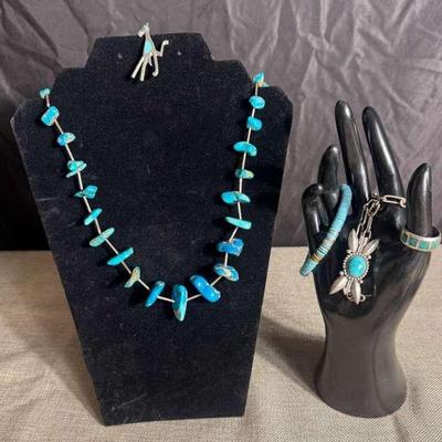 Turquoise Necklace, And Another Turquoise In Color Jewelry