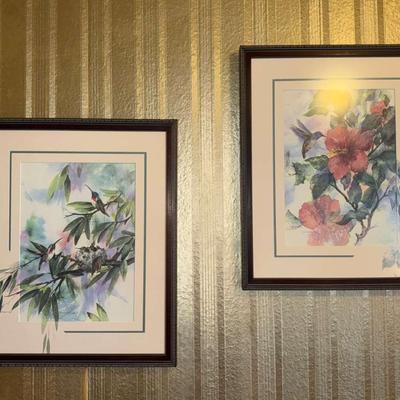 Watercolor By Margaret Critchley (Hummingbirds)
