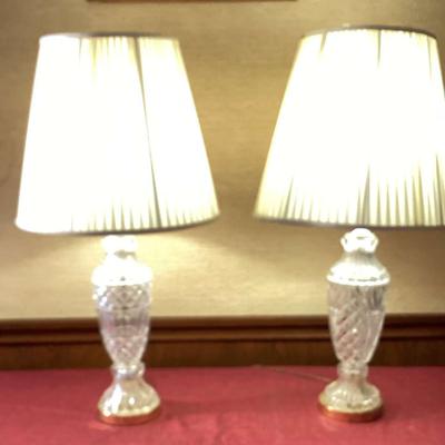 Glass Base Table Lamps (2)