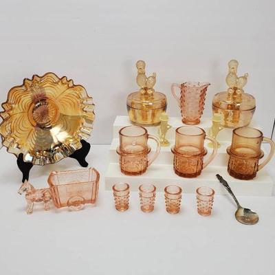 Vintage Depression & Cardinal Glass: Jeanette Poodle Trinket Boxes, Mr Peanut Advertising, More