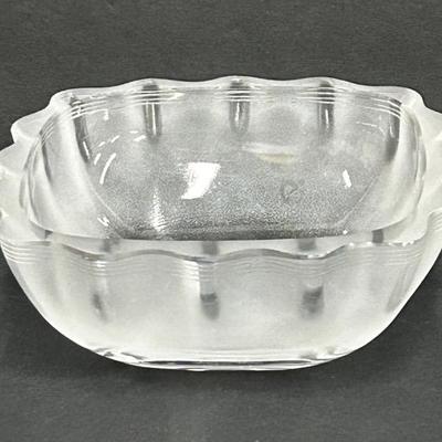 Lalique Crystal Scallop Edge Catch All Bowl - 4.5x4.5x1.75”