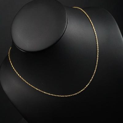 14K Gold 1.3mm Rope Chain Necklace - 18"