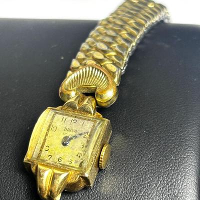 14k Gold Driva Vintage Geneve Ladies Wrist Watch - (Broken)