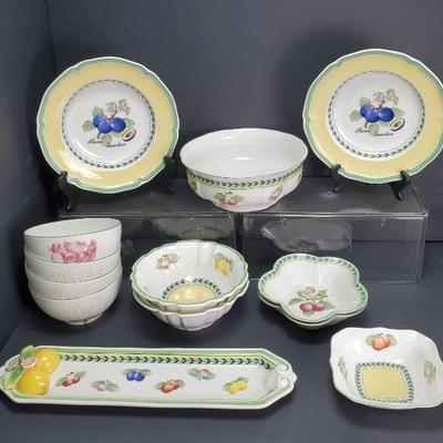 Villeroy & Boch “French Garden Fleurence” & “Wild Rose” Porcelain Bowls & Tray