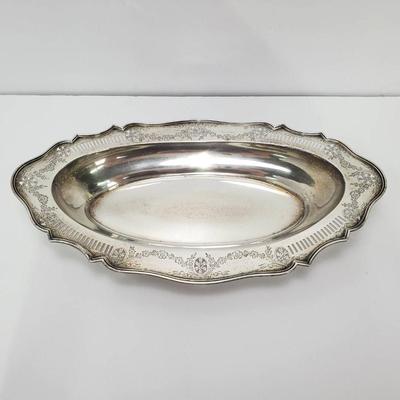 Sterling Silver Gorham Pierced Oval Bowl - 12” Long