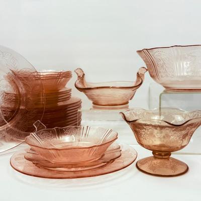 Vintage Pink Depression Glass